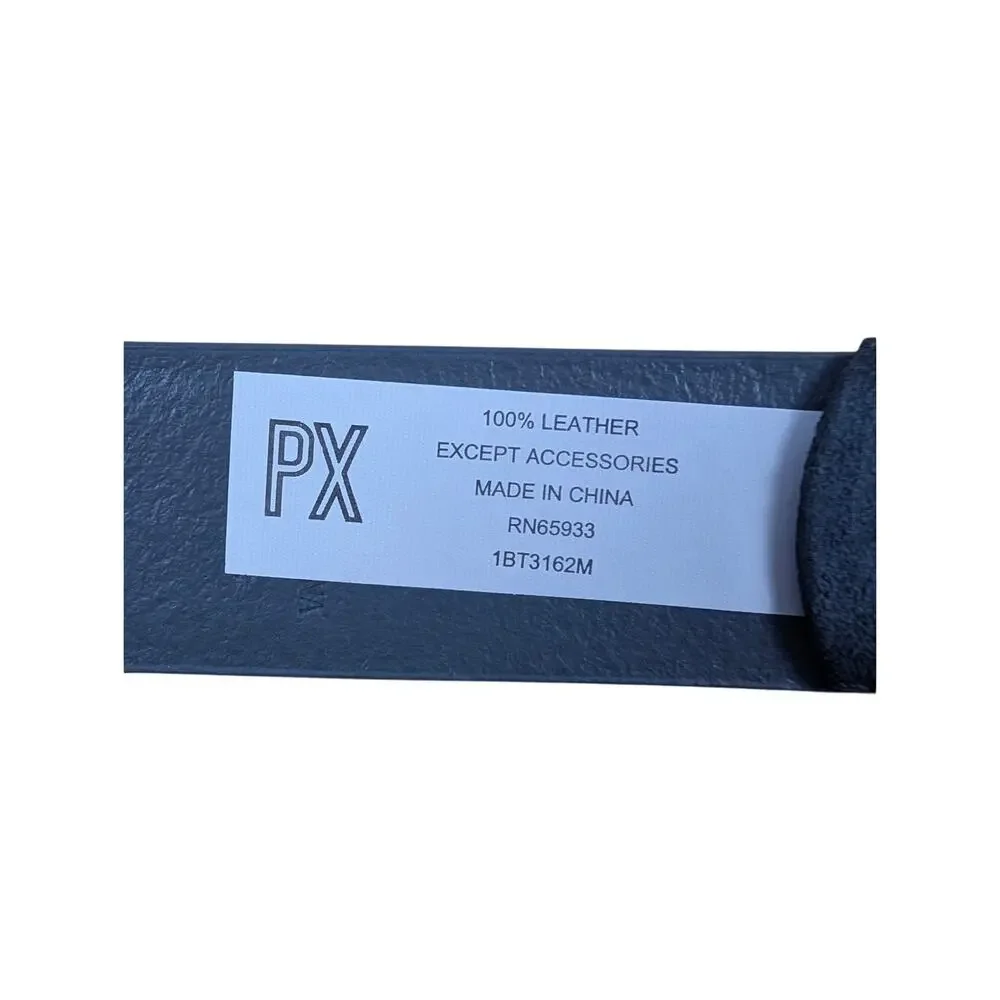 PX‎ Clothing Mens 100% Leather Belt Size 32 Grey 5 Holes 1BT3162M NWT